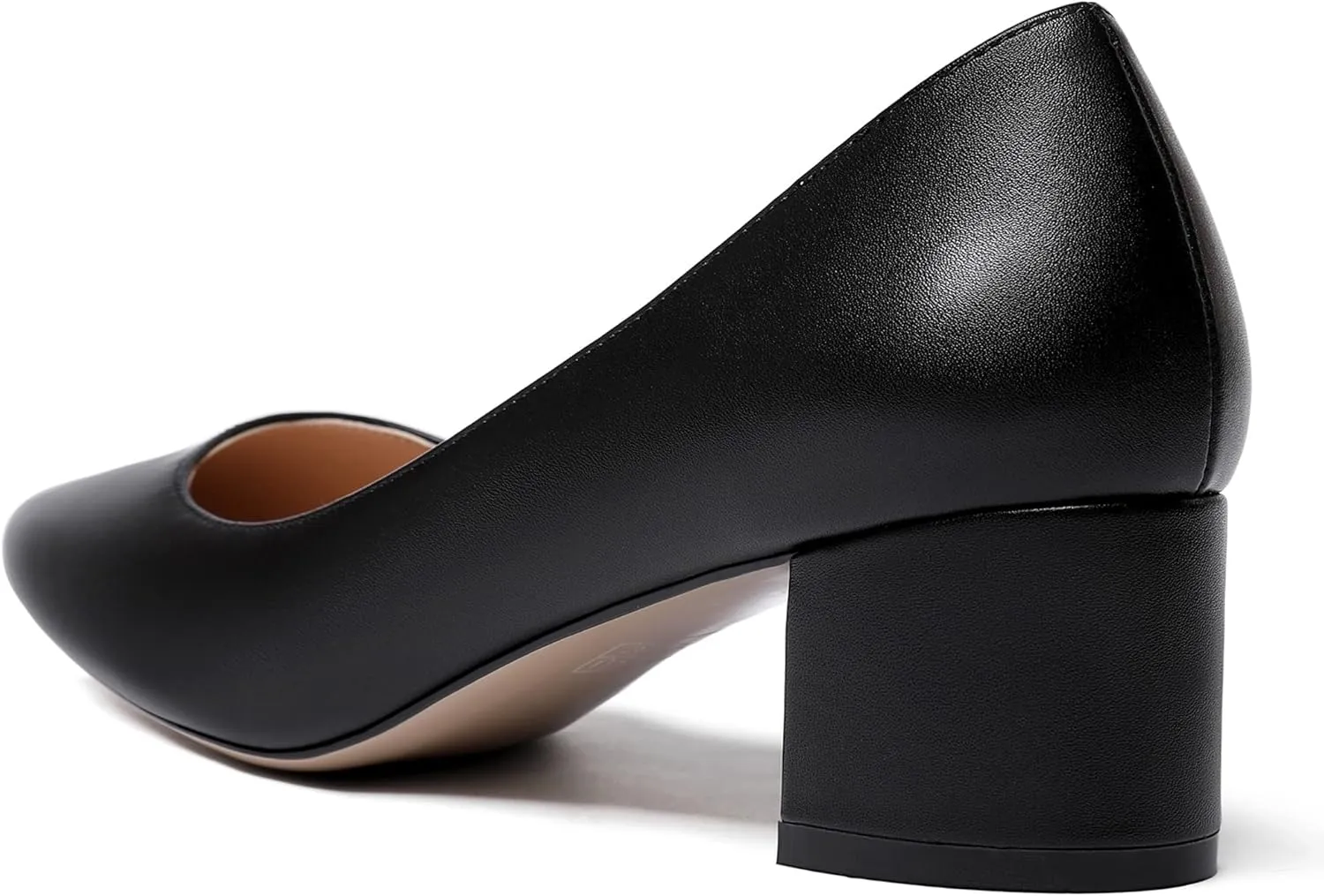 WAYDERNS Women's Matte Slip On Pointed Toe Chunky Low Block Heel Pumps Shoes 2 Inch