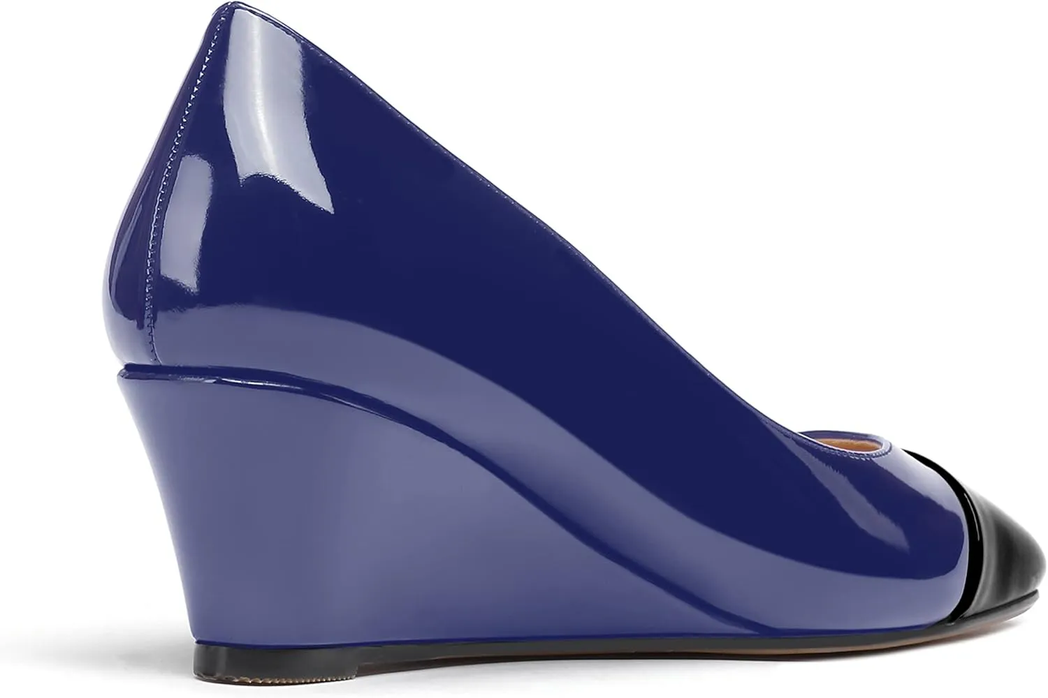 WAYDERNS Women's Matte Square Toe Slip On Solid Wedge Low Heel Pumps Office Work Dress Shoes 2 Inch