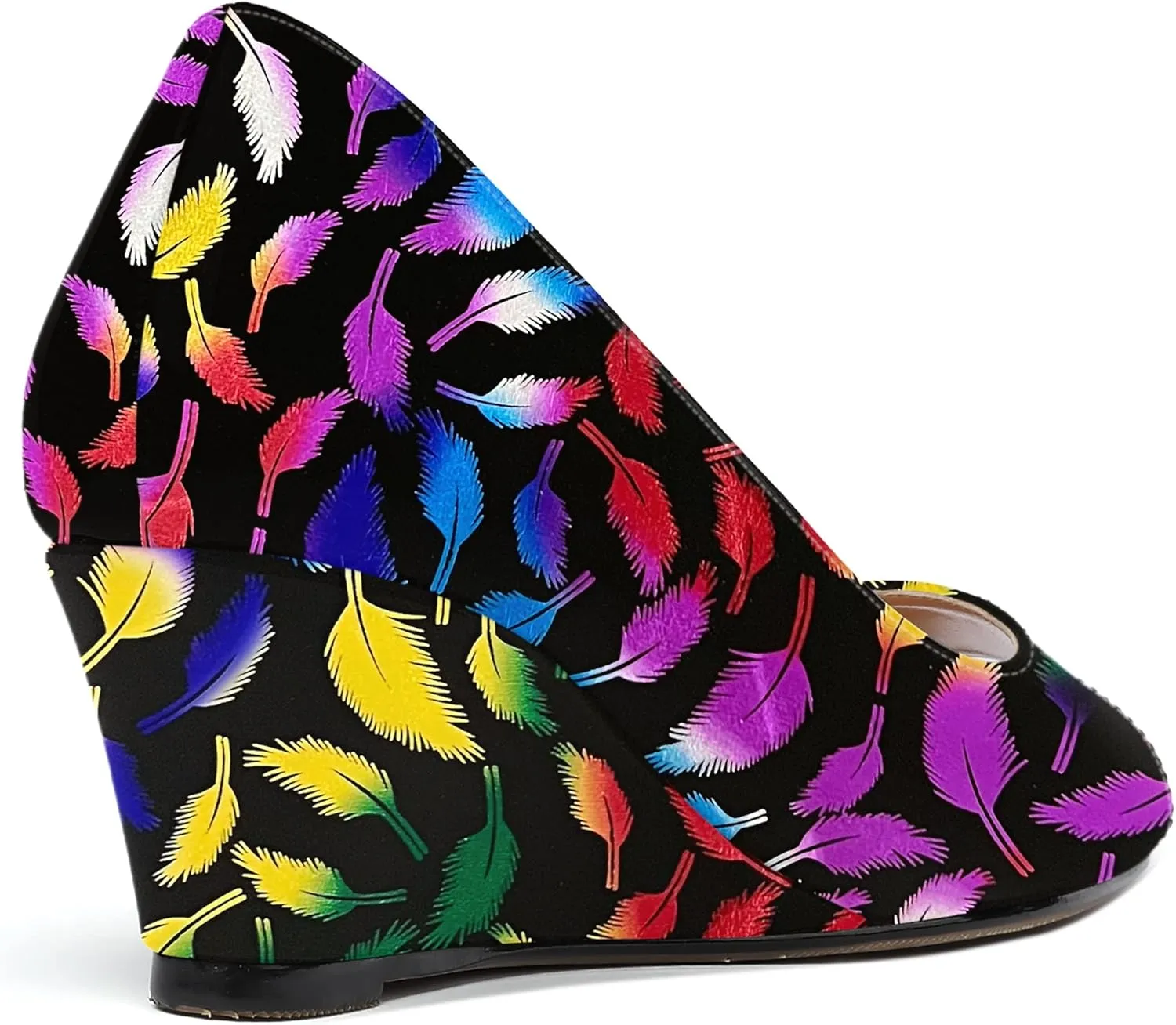 WAYDERNS Women's Slip On Peep Toe Patent Leather Wedge Low Heel Pumps Shoes 2 Inch