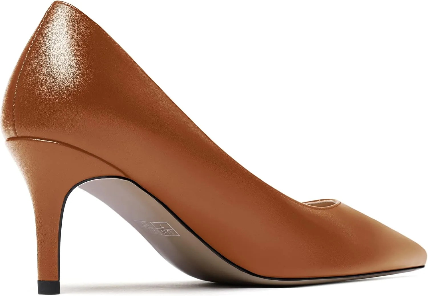 WAYDERNS Women's Slip On Solid Pointed Toe Matte Stiletto Mid Heel Pumps Shoes 2.5 Inch