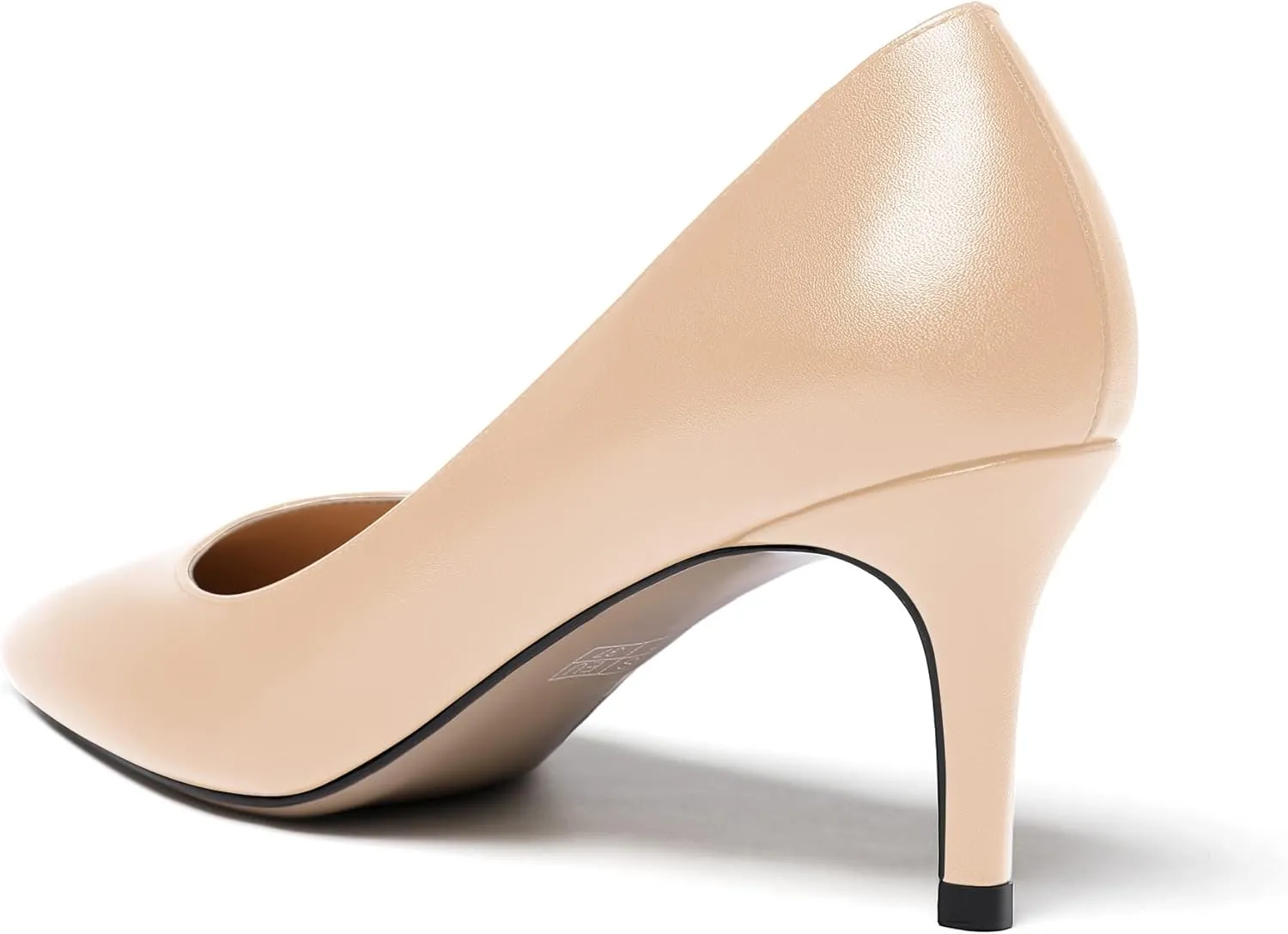 WAYDERNS Women's Slip On Solid Pointed Toe Matte Stiletto Mid Heel Pumps Shoes 2.5 Inch