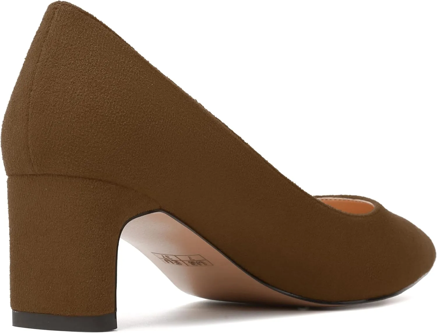 WAYDERNS Womens Solid Pointed Toe Slip On Dress Suede Wedding Chunky Low Heel Pumps Shoes 2 Inch