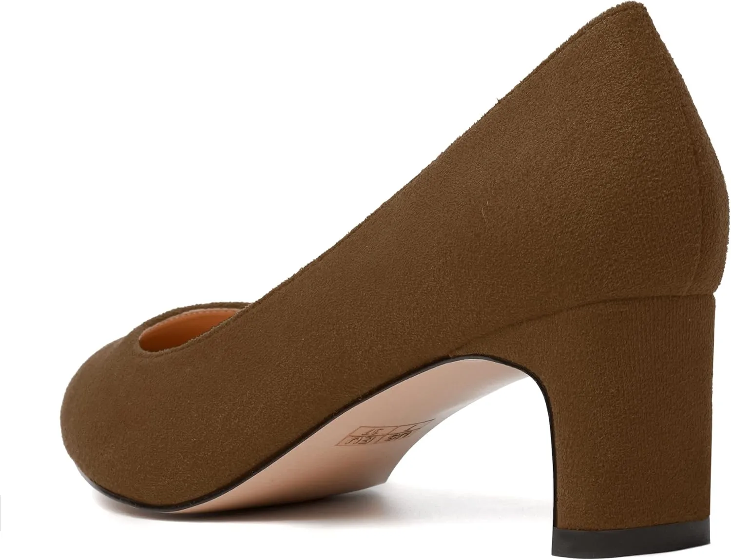 WAYDERNS Womens Solid Pointed Toe Slip On Dress Suede Wedding Chunky Low Heel Pumps Shoes 2 Inch