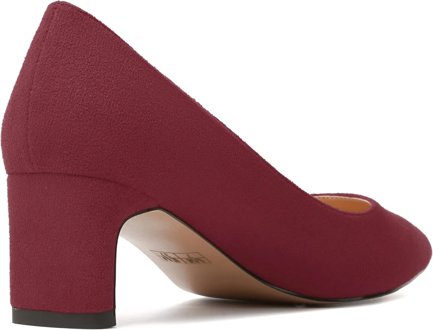 WAYDERNS Womens Solid Pointed Toe Slip On Dress Suede Wedding Chunky Low Heel Pumps Shoes 2 Inch