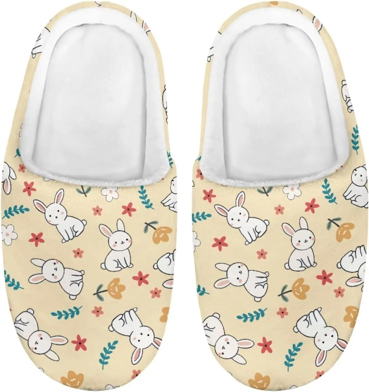 Winter Fluffy Slippers for Girls and Boys, Comfy Warm Scuff Slippers for Walking, Slip On Closed Toe Shoes for Home