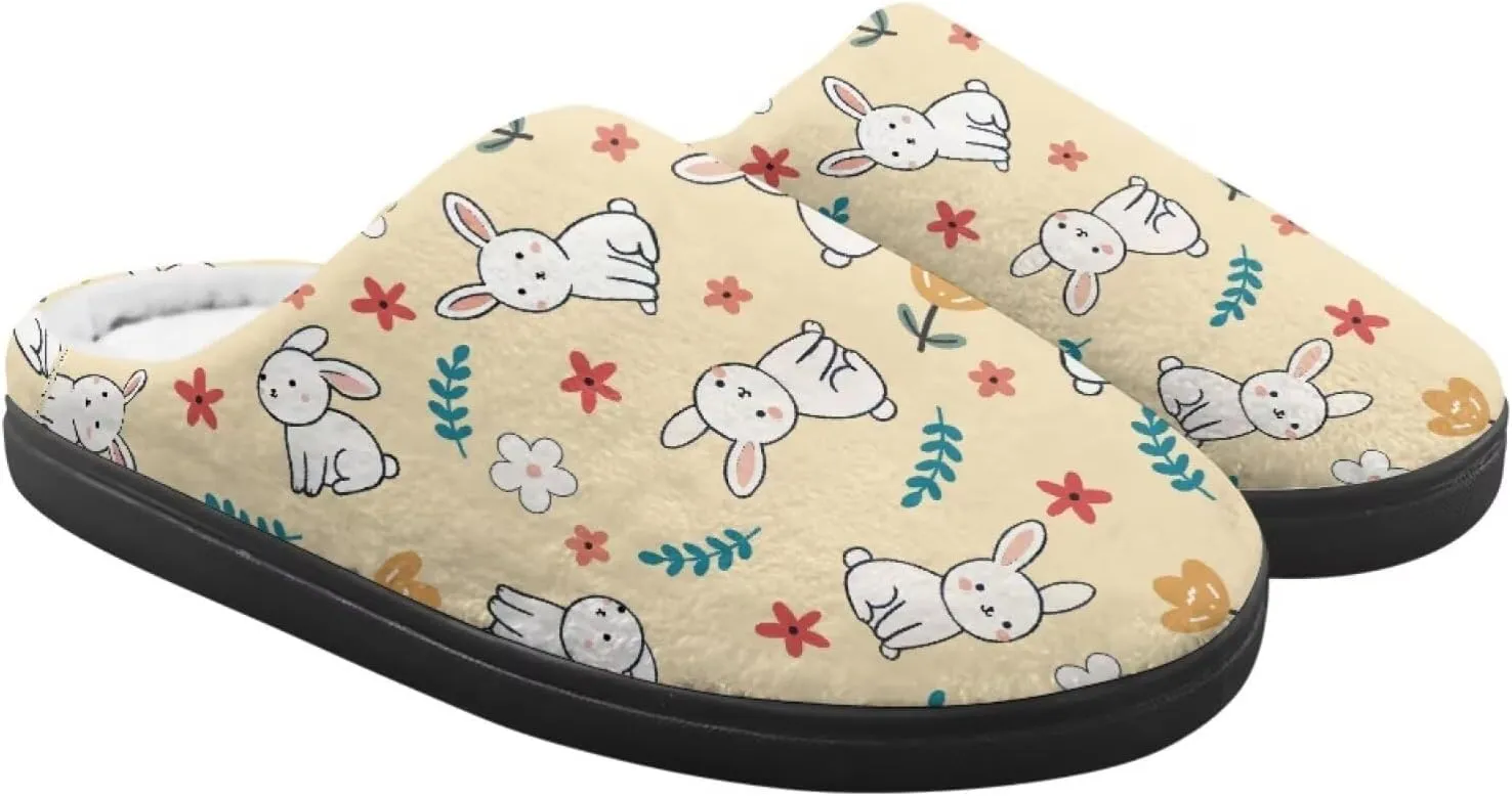 Winter Fluffy Slippers for Girls and Boys, Comfy Warm Scuff Slippers for Walking, Slip On Closed Toe Shoes for Home