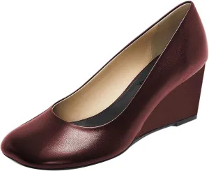 Women Closed Square Toe Classic Pumps Slip On Wedge Mid Heels Comfy Party Club Daily Office Shoes Size 4-16 US