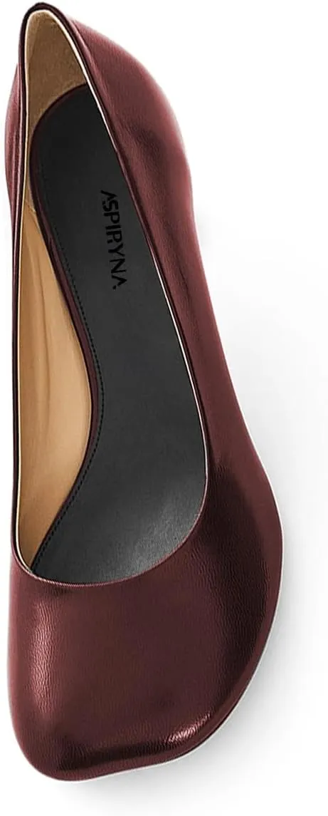 Women Closed Square Toe Classic Pumps Slip On Wedge Mid Heels Comfy Party Club Daily Office Shoes Size 4-16 US