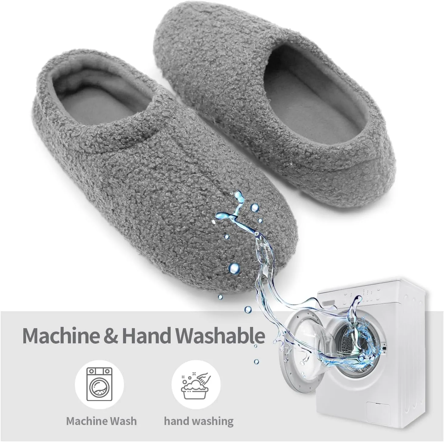 Women House Fuzzy Slippers - Lightweight Comfy Memory Foam Cozy Warm Fluffy Non-slip Indoor Slippers Size US 5-12