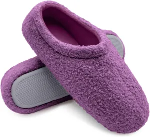 Women House Fuzzy Slippers - Lightweight Comfy Memory Foam Cozy Warm Fluffy Non-slip Indoor Slippers Size US 5-12