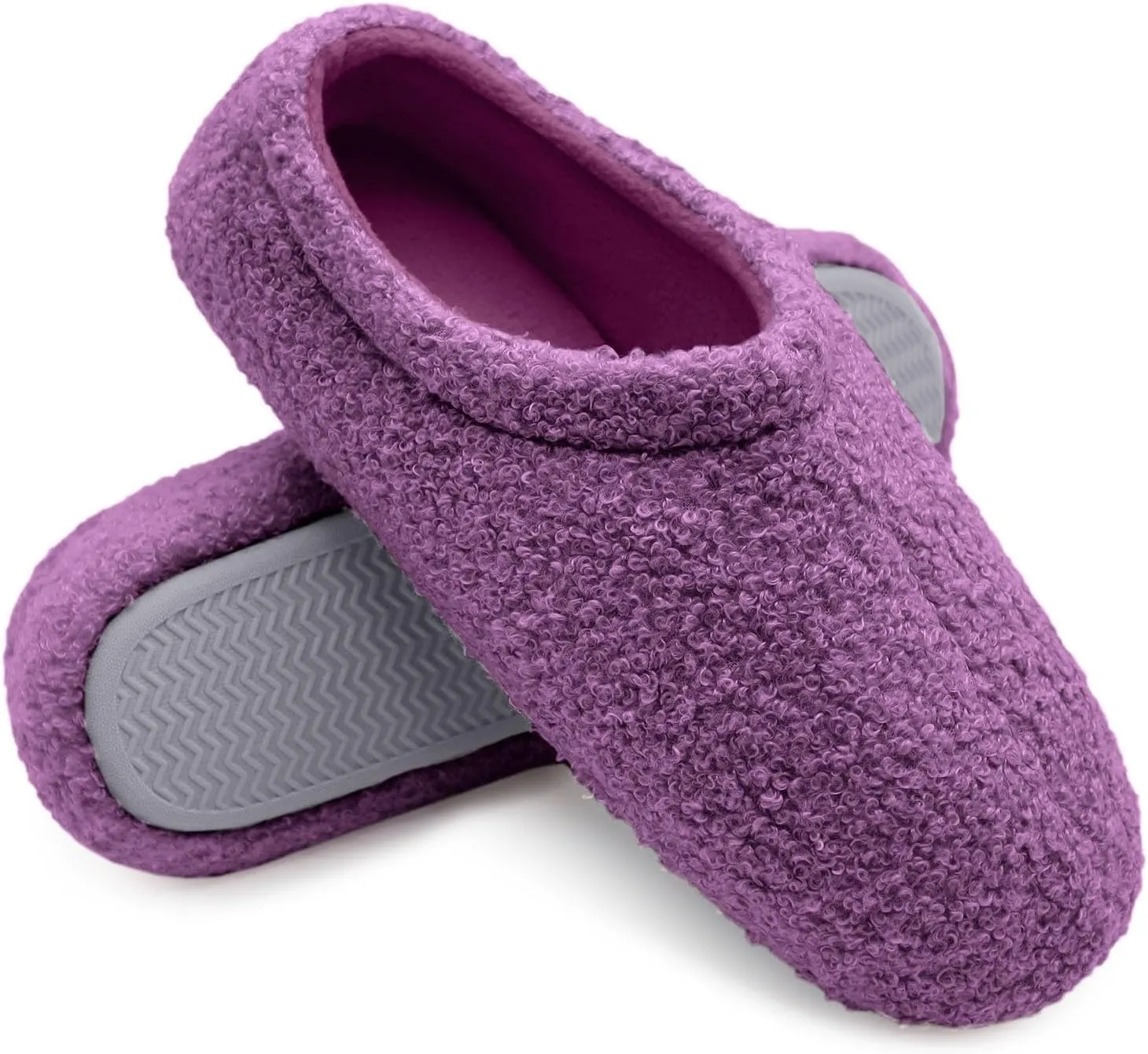 Women House Fuzzy Slippers - Lightweight Comfy Memory Foam Cozy Warm Fluffy Non-slip Indoor Slippers Size US 5-12