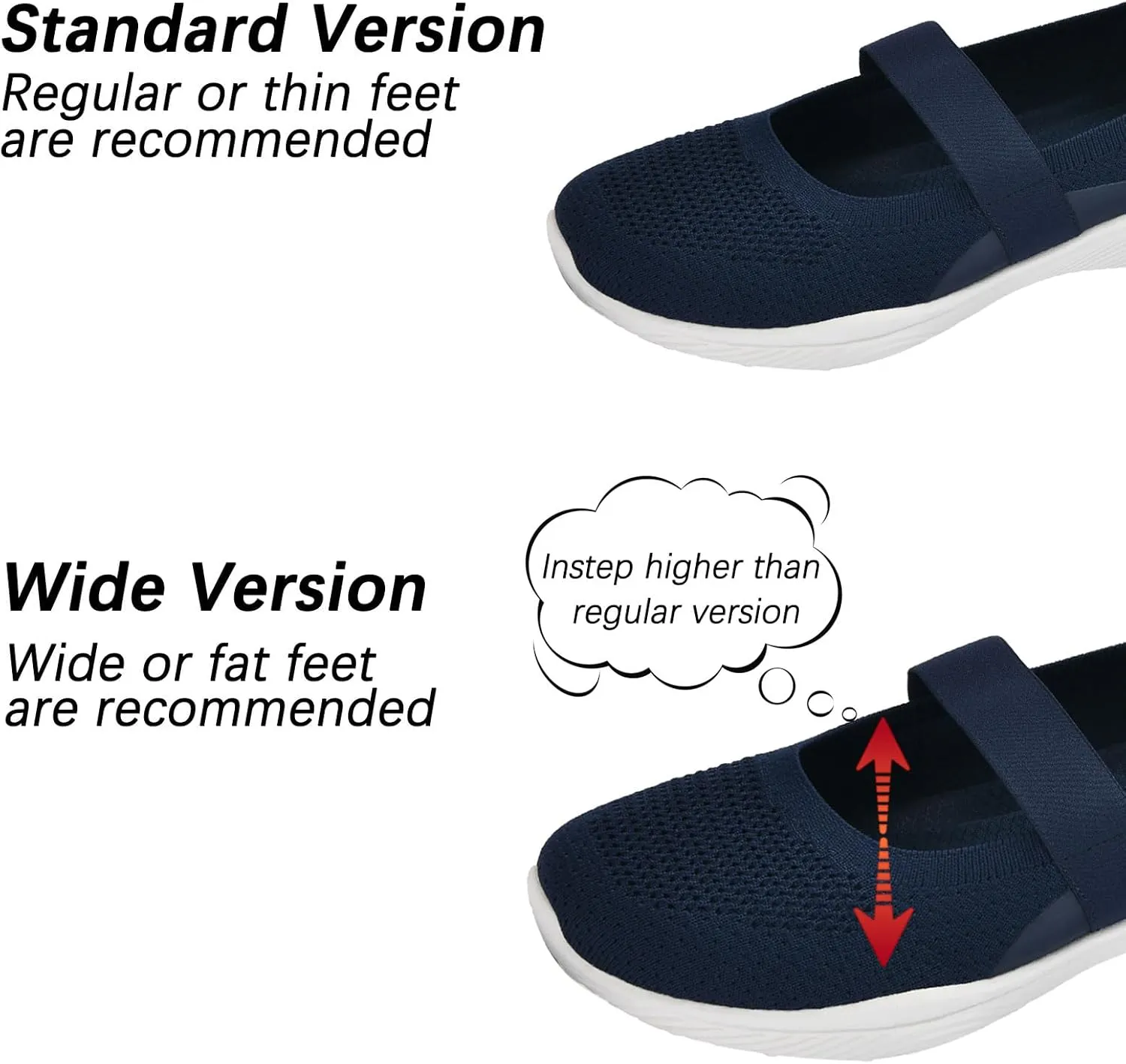 Women Mary Jane Shoes Slip On Walking Flats Comfortable Dressy Knit Washable Casual Nurse Shoe with Arch Support