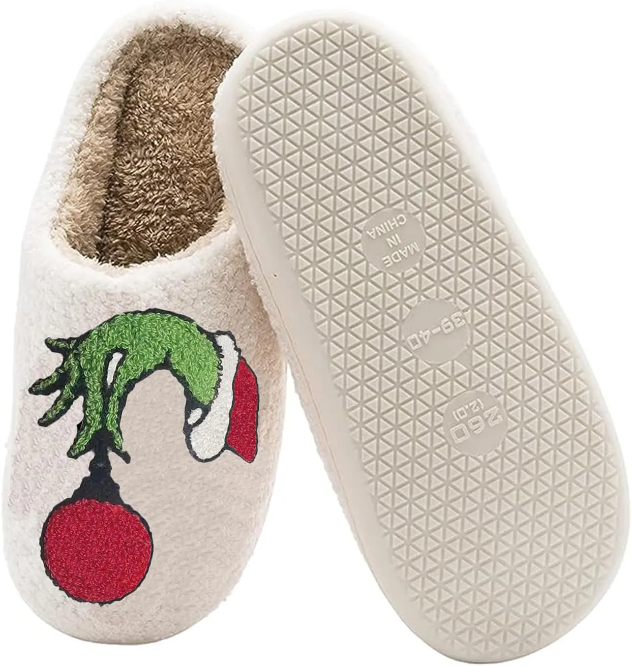 Women Men Cute Cartoon Christmas Slippers Winter Plush Funny Slippers Comfy Warm Furry House Shoes