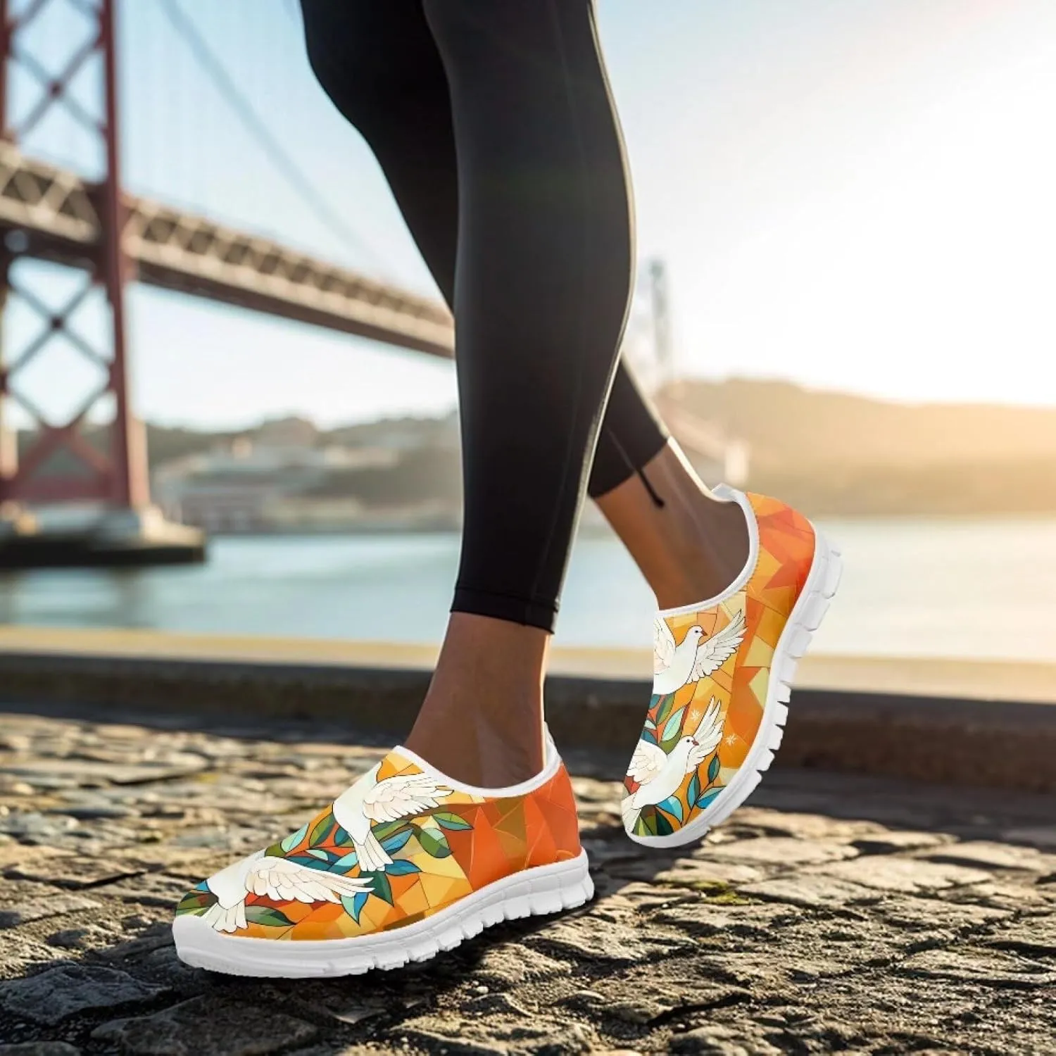 Women Slip On Sneakers Trendy Casual Shoes Womens Non Slip Walking Shoes