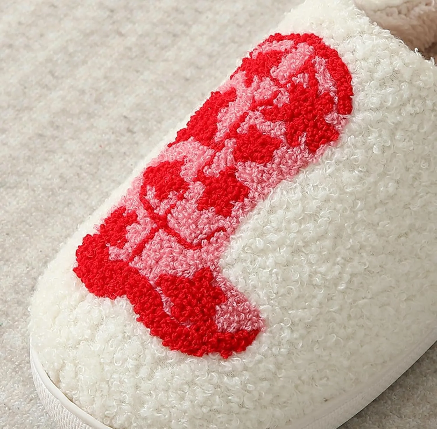 Women Slippers Cute House Slippers Strawberry Slippers Comfy Soft Bedroom Shoes Warm Fuzzy Slip-On Slippers Indoor Non-slip Plush Bedroom Slippers, E-24TX001