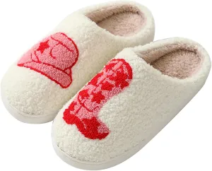 Women Slippers Cute House Slippers Strawberry Slippers Comfy Soft Bedroom Shoes Warm Fuzzy Slip-On Slippers Indoor Non-slip Plush Bedroom Slippers, E-24TX001