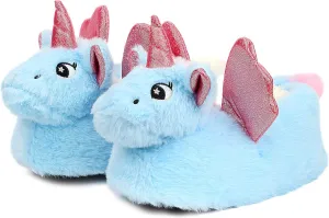 Women Unicorn Animal Slippers Slip-On Memory Foam Anti-Skid House Shoes Cute Fuzzy Cartoon Christmas Gifts