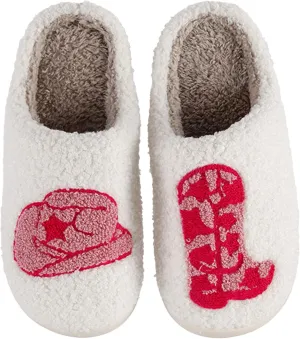 Women's Cute Retro Strawberry Cherry Slippers Valentine's Day Plush Soft Memory Foam House Home Shoes