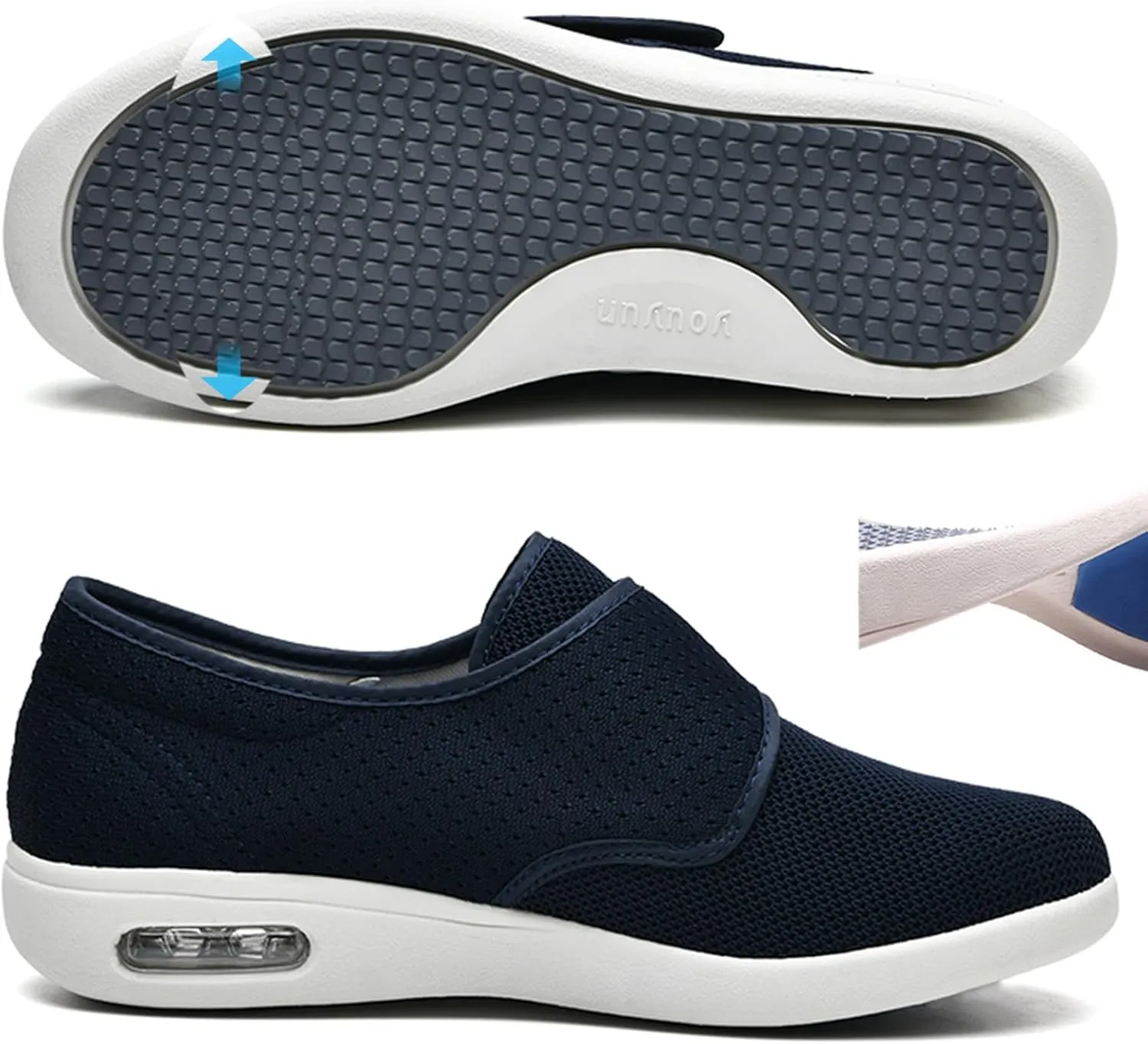 Women's Diabetic Shoes with Adjustable Closure,Non-Slip Wide Width Lightweight Shoes for Edema Plantar Fasciitis Bunions Arthritis Swollen Feet