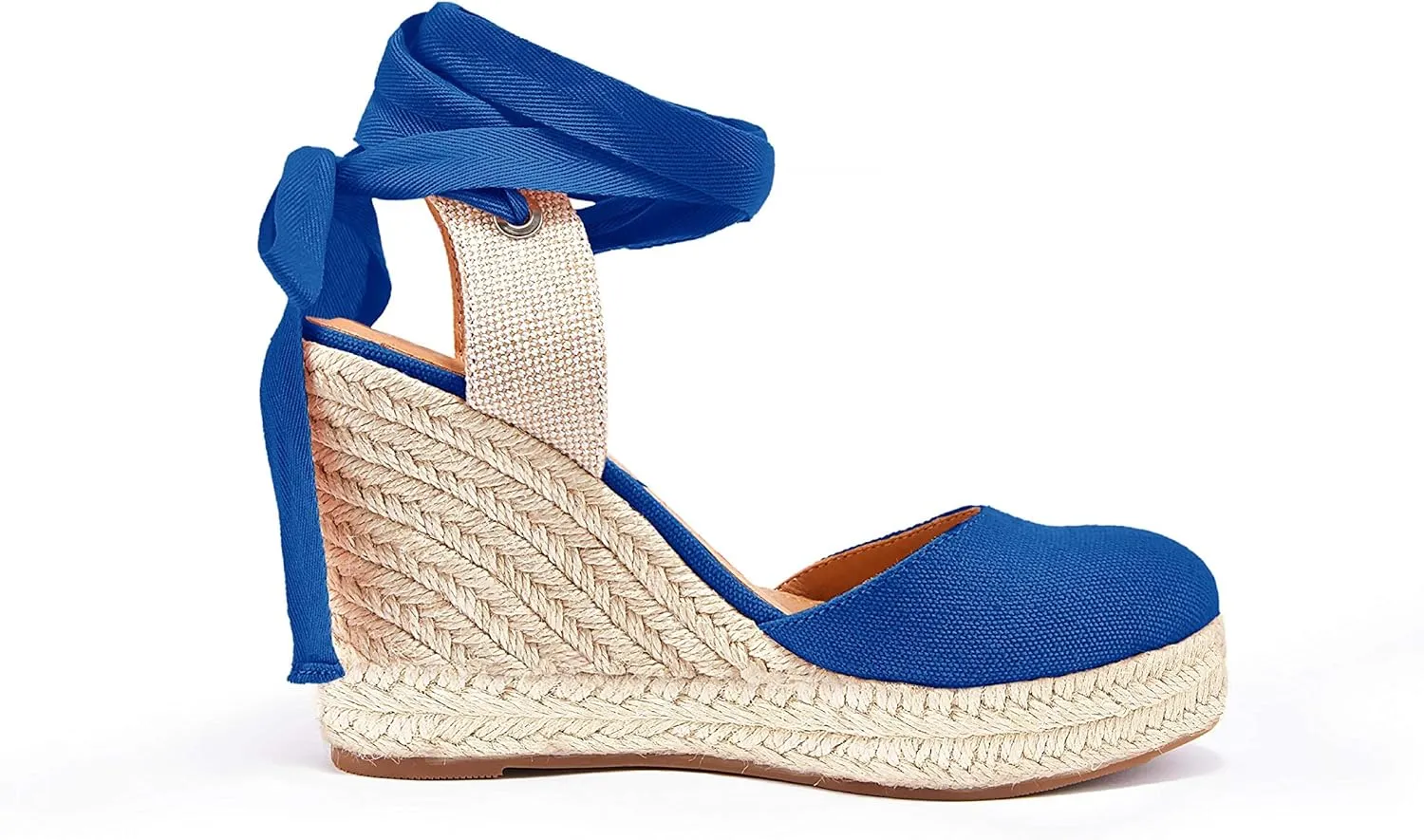 Women's Espadrille Wedge Sandals Closed Toe Lace Up Platform Ankle Wrap Summer Casual Shoes