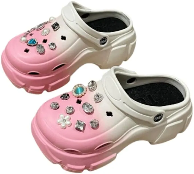 Women's Fashion Clogs, Thick Soft Sole Two-Way Clogs, Breathable Beach and Garden Clogs