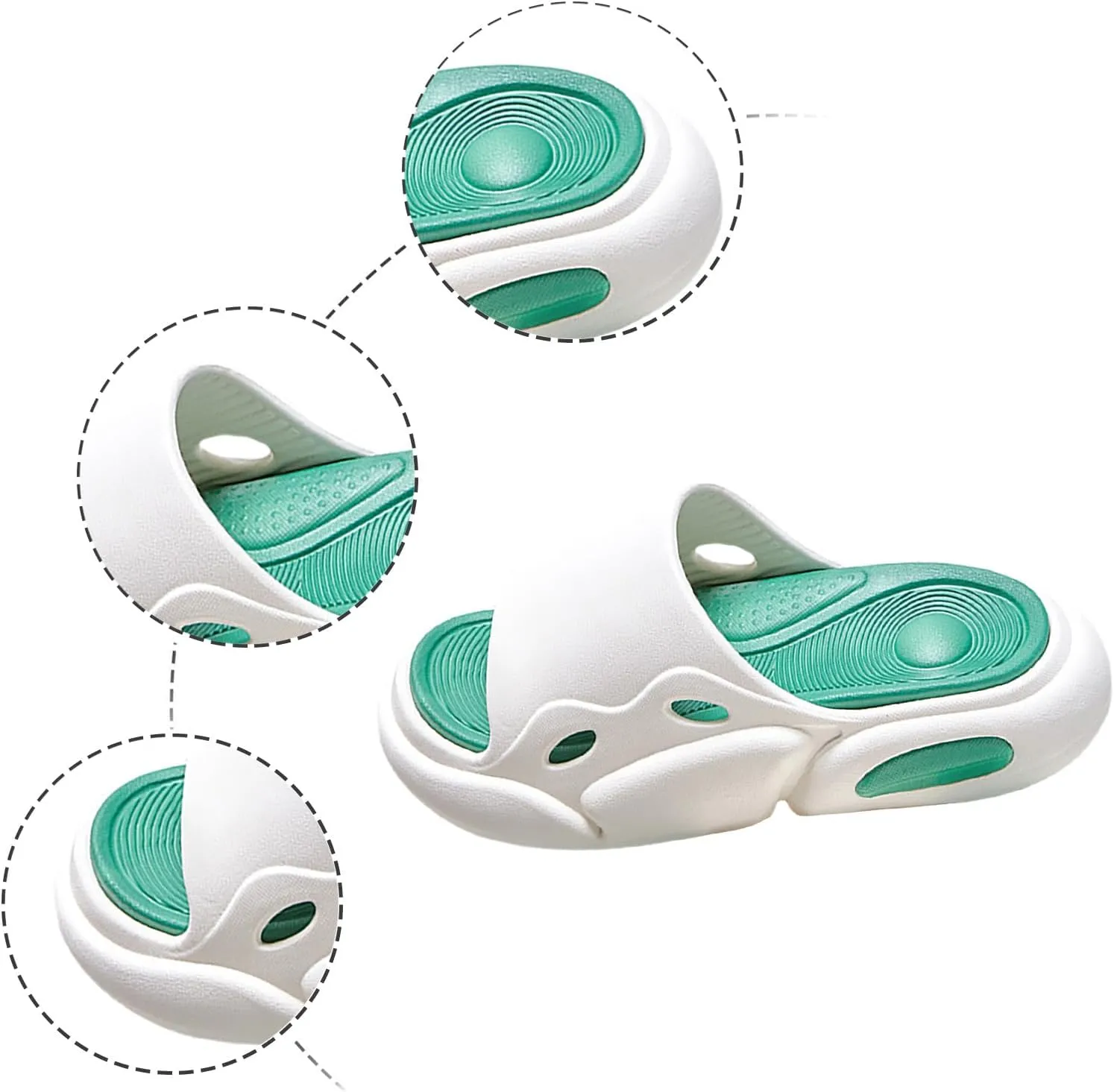 Women's Fashion Cowhide Leather Platform Sandals Comfy Soft Open Toe Slip On Wedge Casual Slides Summer Beach Lightweight Flatform Chunky Slippers