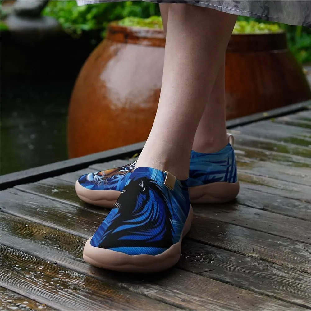 Women's Fashion Sneaker Ladies Travel Shoes Cat Painted Knit Slip On Loafers