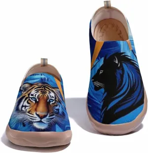 Women's Fashion Sneaker Ladies Travel Shoes Cat Painted Knit Slip On Loafers