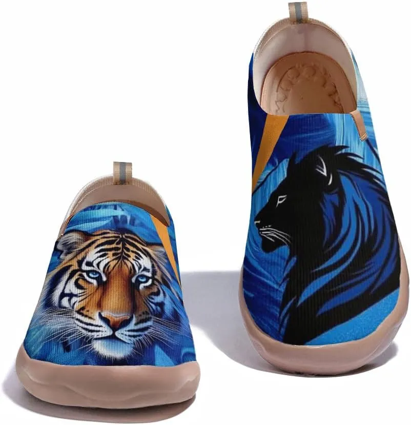 Women's Fashion Sneaker Ladies Travel Shoes Cat Painted Knit Slip On Loafers