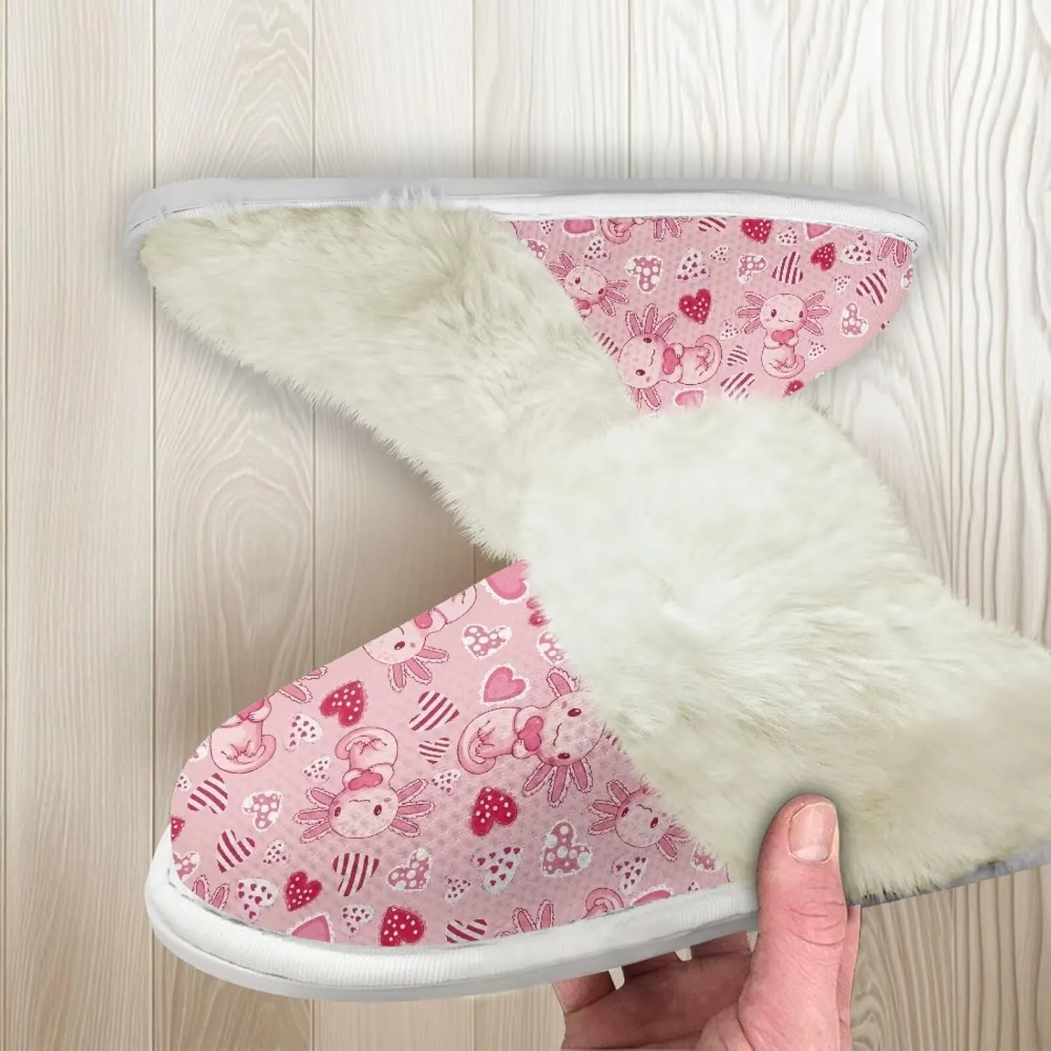 Women's Flannel Lined Slippers Fluffy House Shoes Furry Cozy Home Bedroom Comfy Winter Cute Warm Shoes