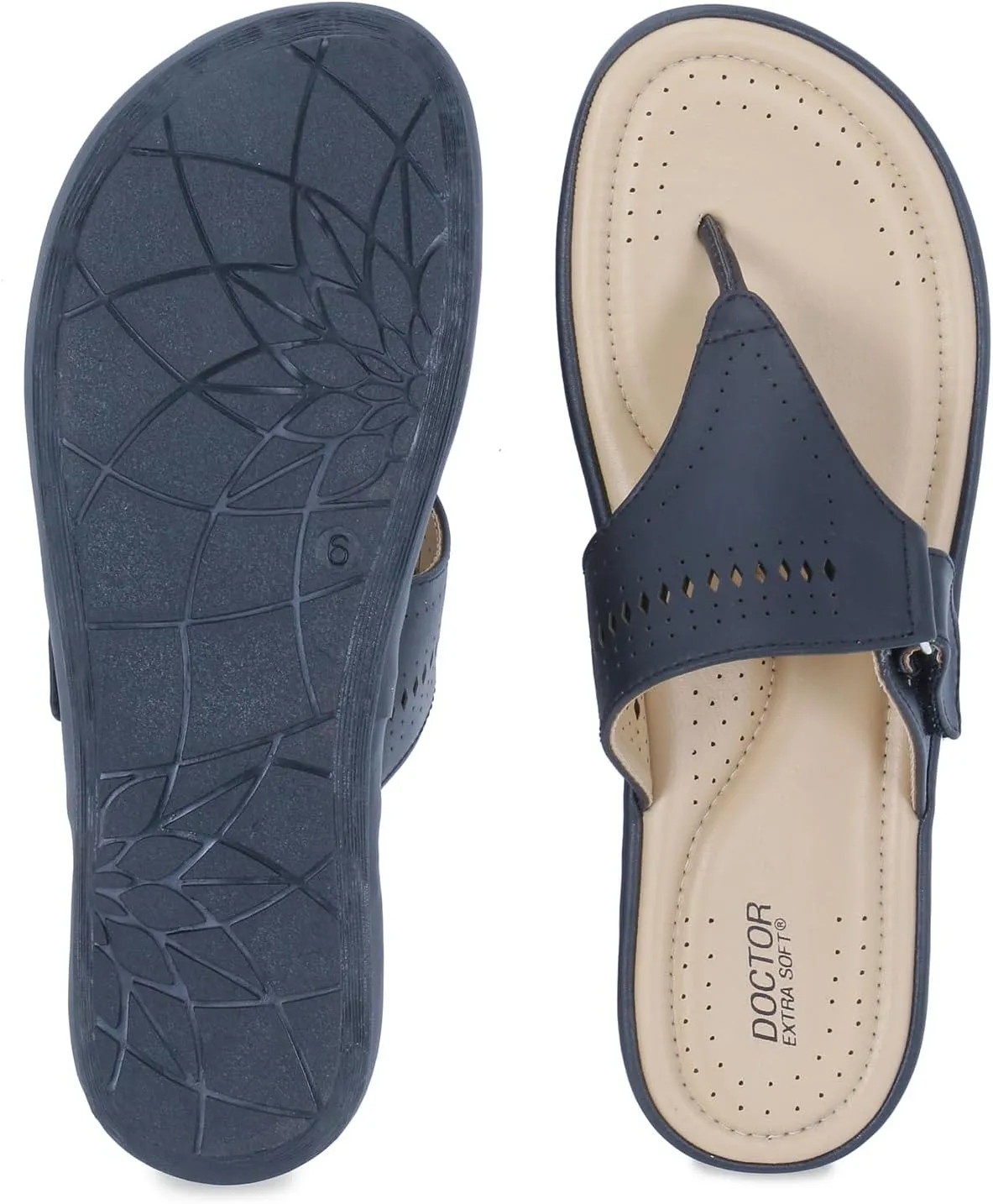Women's Flat Memory Foam Slippers/Flip-Flops Fashion Stylish Casual Comfortable Diabetic Orthopedic Lightweight Synthetic Slip-on Sandals with Adjustable Strap for Girls/Ladies D-608