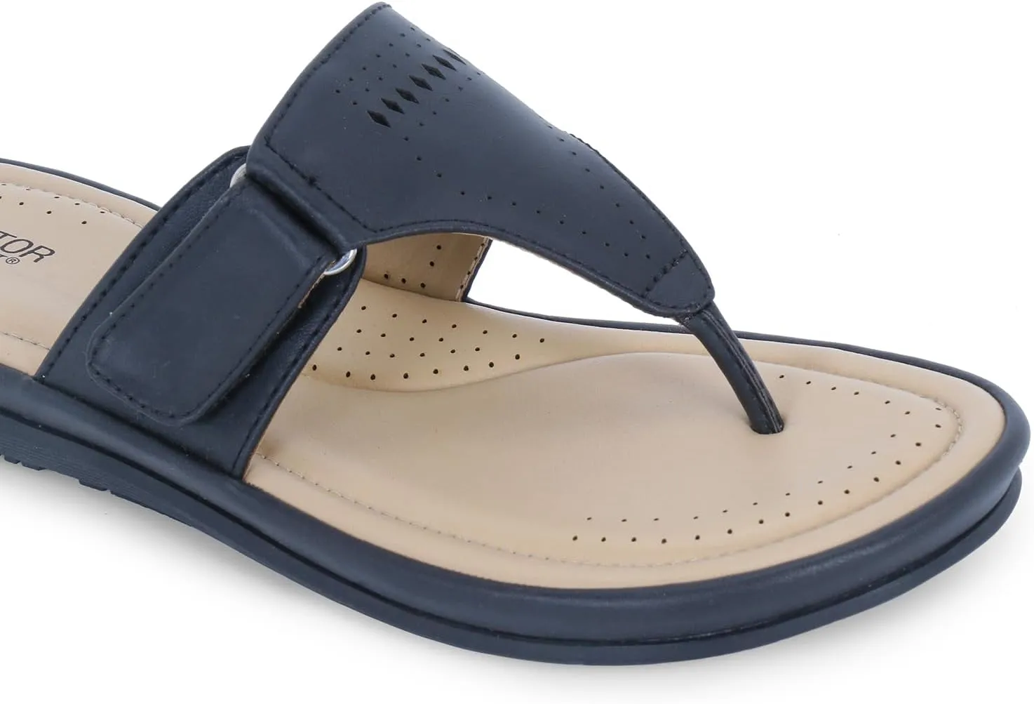 Women's Flat Memory Foam Slippers/Flip-Flops Fashion Stylish Casual Comfortable Diabetic Orthopedic Lightweight Synthetic Slip-on Sandals with Adjustable Strap for Girls/Ladies D-608