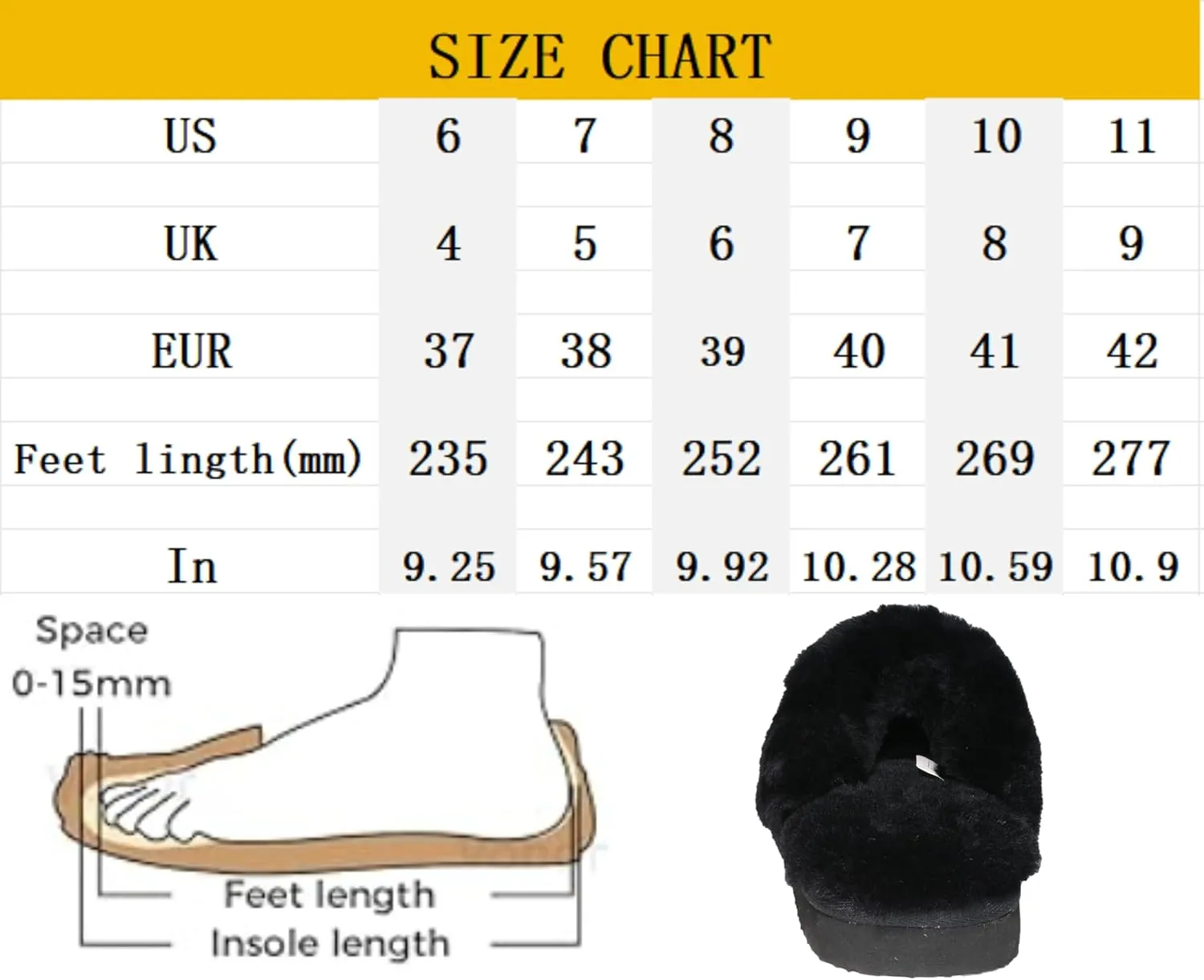 Womens Fluff Memory Foam Slippers Ladies Arch Support Warm Scuff Slippers Slip on Comfy Winter House Shoes with Non-Slip Indoor Outdoor Hard Sole