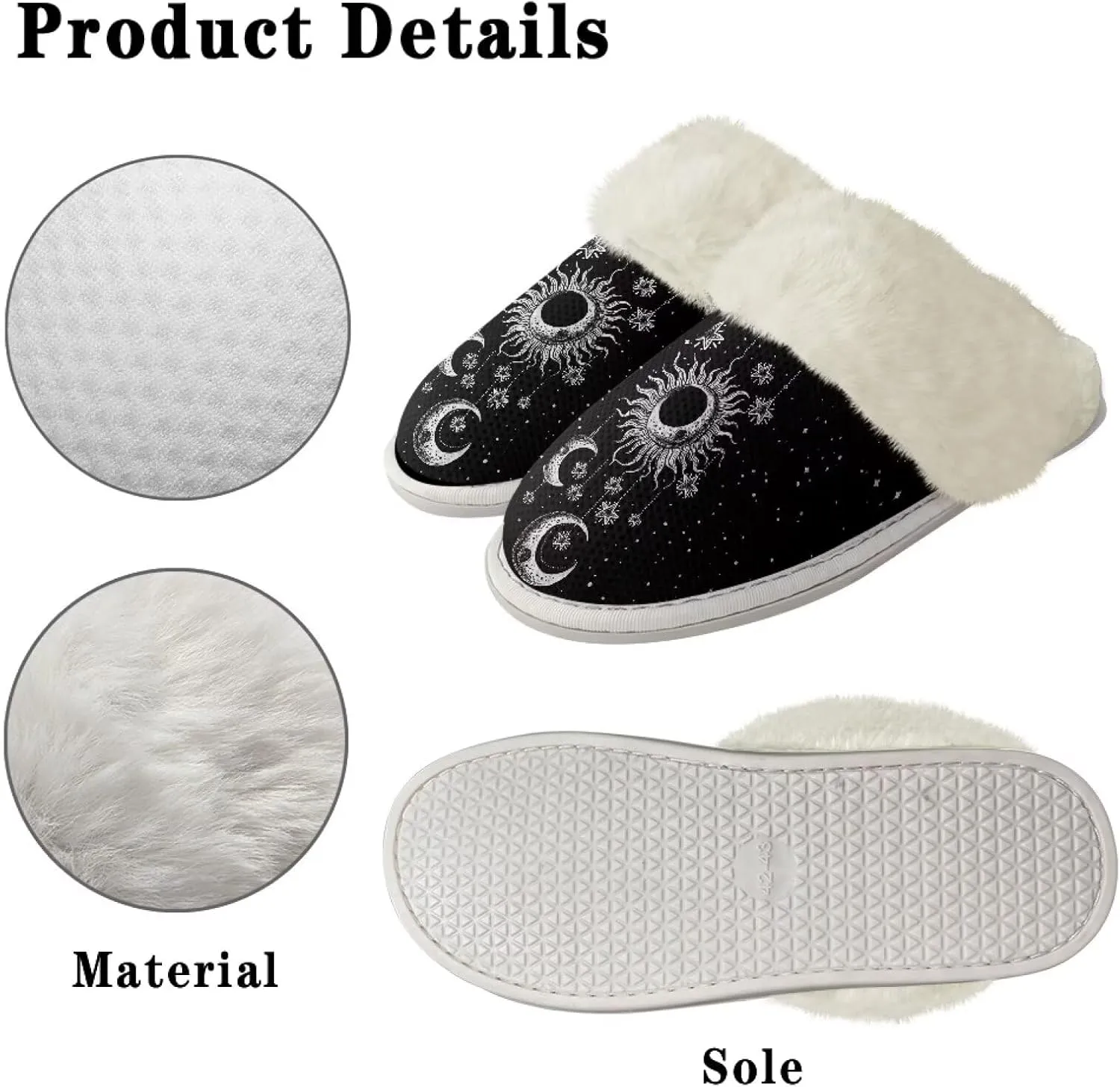 Womens Fluffy House Slippers for Winter Warm Comfy Bedroom Slippers Women Non Slip Size 5-13