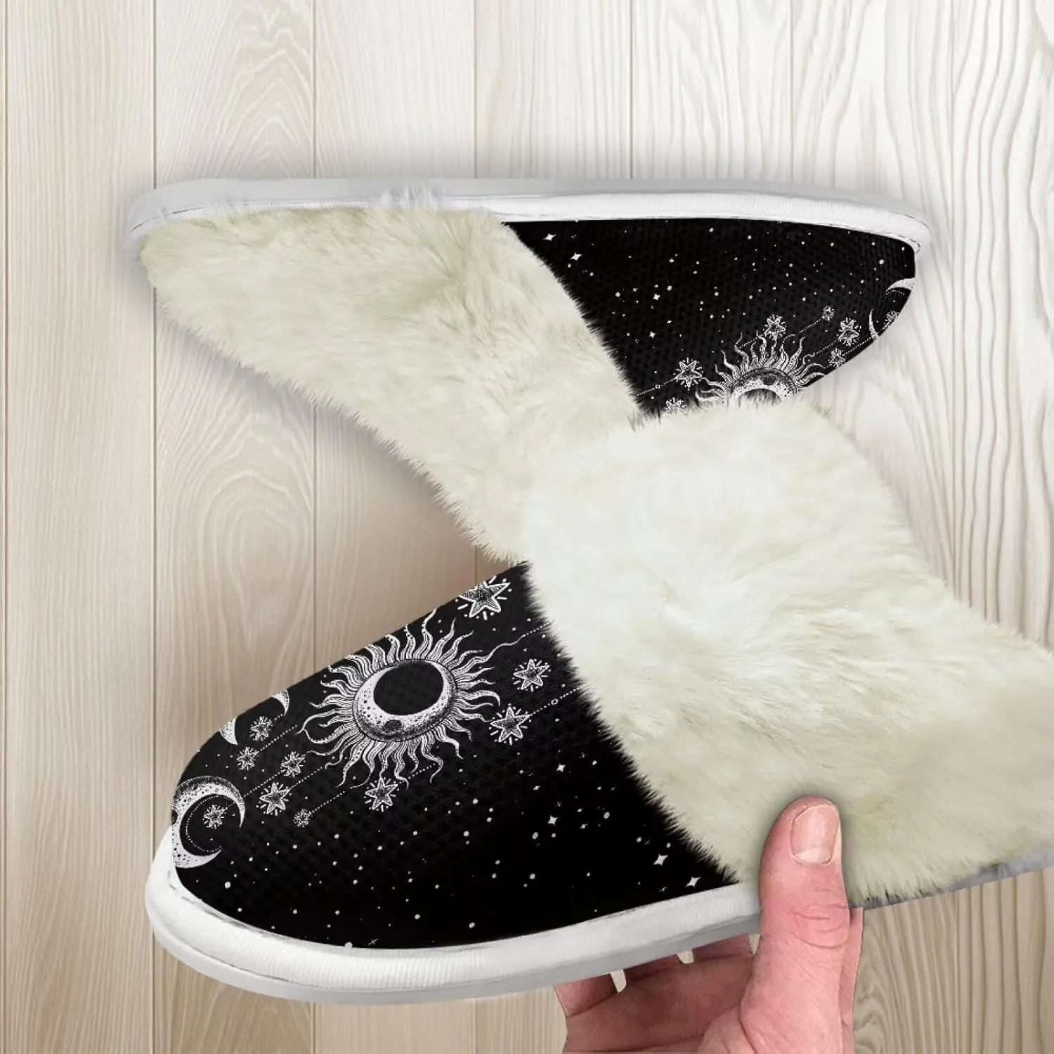 Womens Fluffy House Slippers for Winter Warm Comfy Bedroom Slippers Women Non Slip Size 5-13