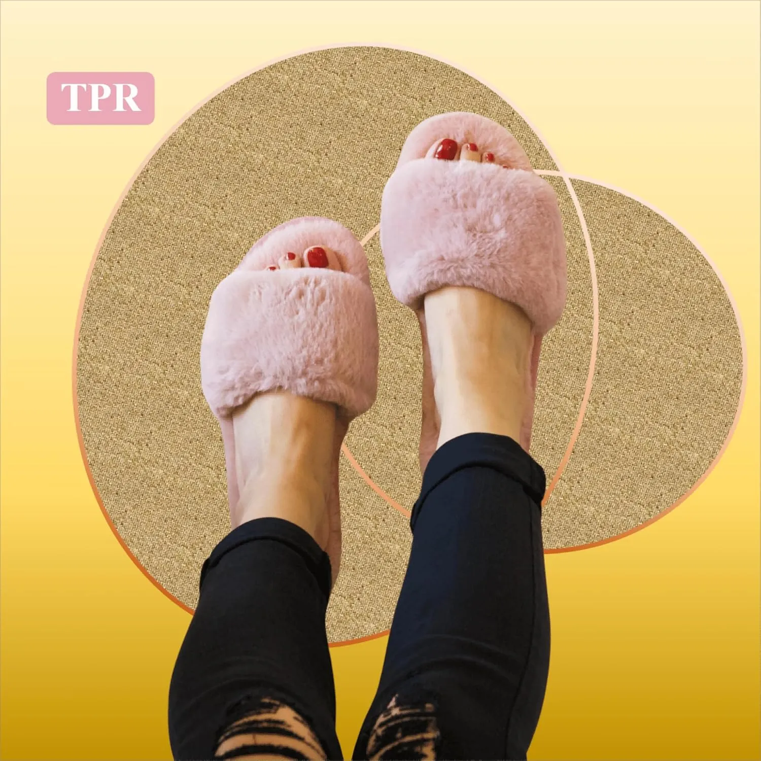 Women's Fuzzy Fluffy Furry Fur Slippers Flip Flop Open Toe Cozy House Memory Foam Sandals Slides Soft Flat Comfy Anti-Slip Spa Indoor Outdoor Slip on