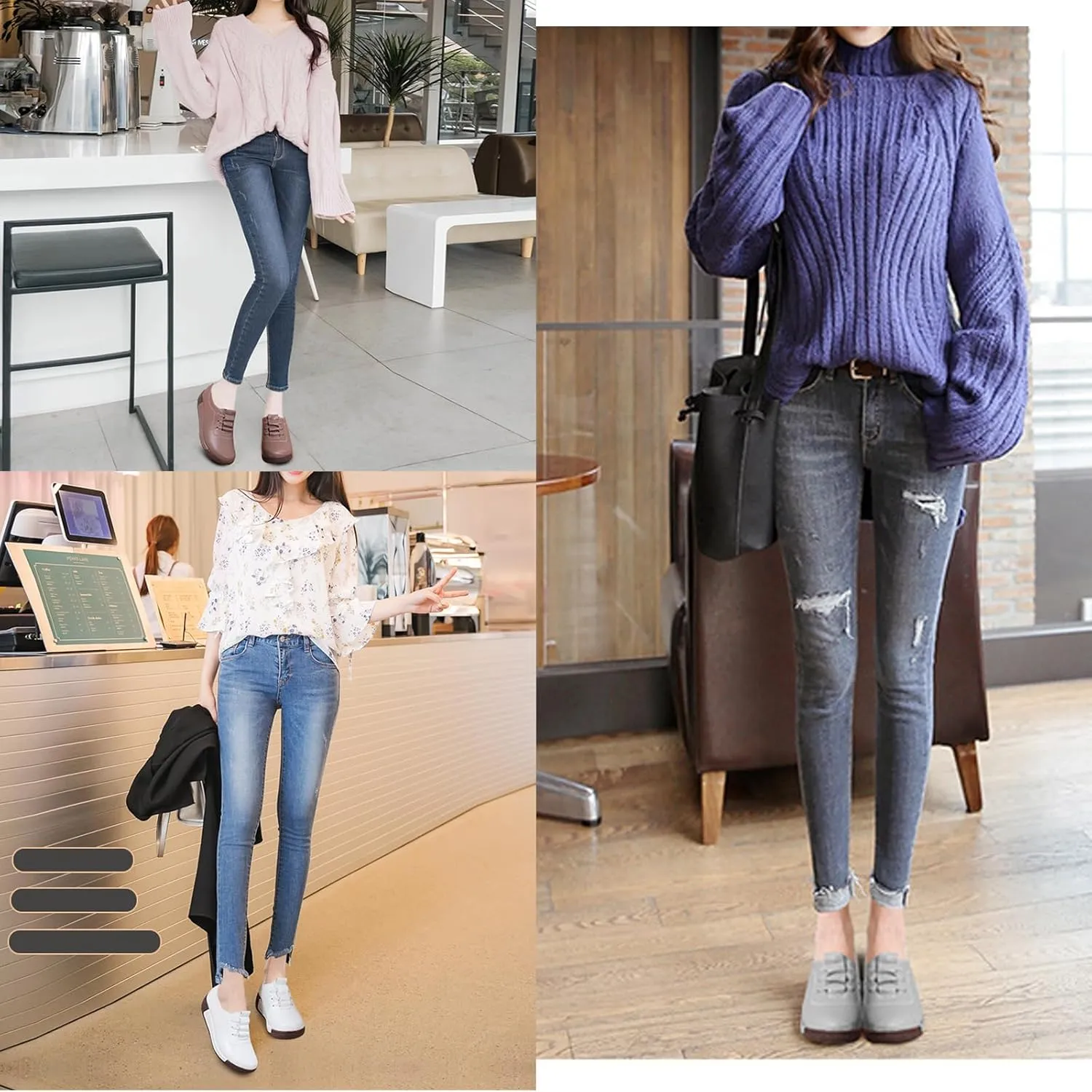 Women's Genuine Leather Lace-up Wedge Sneakers Fashion Breathable Low Top Platform Slip-on Casual Walking Shoes Comfortable Round Toe Non-Slip Work Rocker Shoes