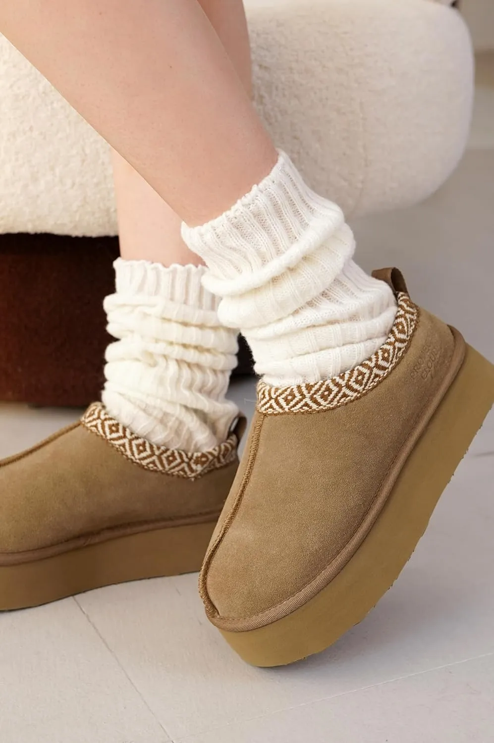 Women's Genuine Leather Platform Slippers - Memory Foam, Nonslip, by Project Cloud (Sayre)