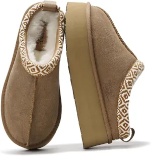 Women's Genuine Leather Platform Slippers - Memory Foam, Nonslip, by Project Cloud (Sayre)