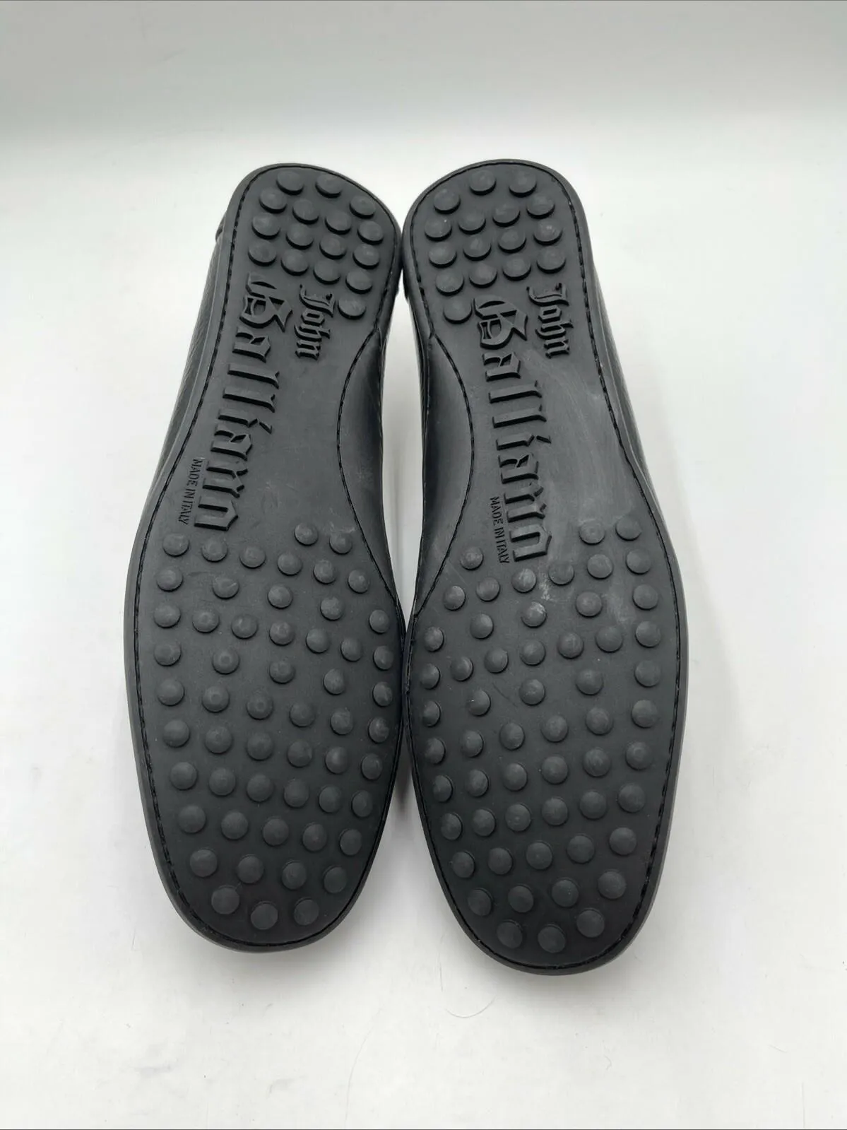 Women’s John Galliano Logo Leather Driving Loafers Black Size 41.5 - Very Good