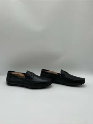 Women’s John Galliano Logo Leather Driving Loafers Black Size 41.5 - Very Good