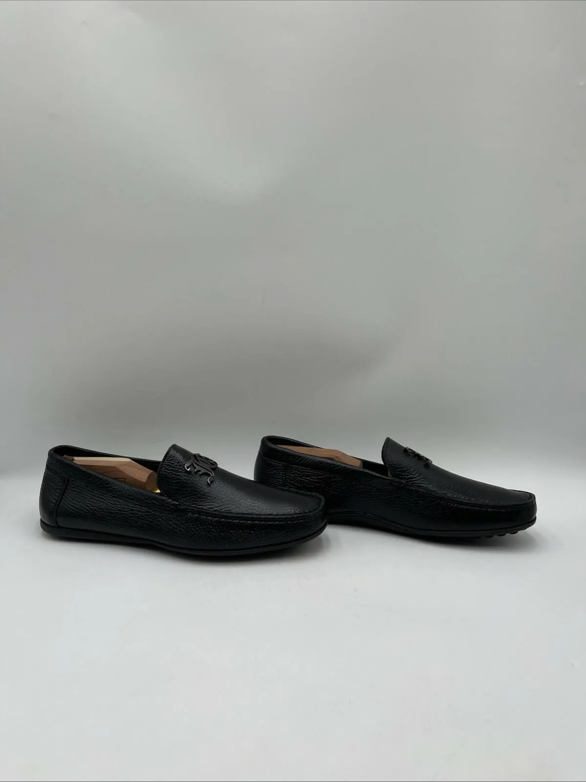 Women’s John Galliano Logo Leather Driving Loafers Black Size 41.5 - Very Good