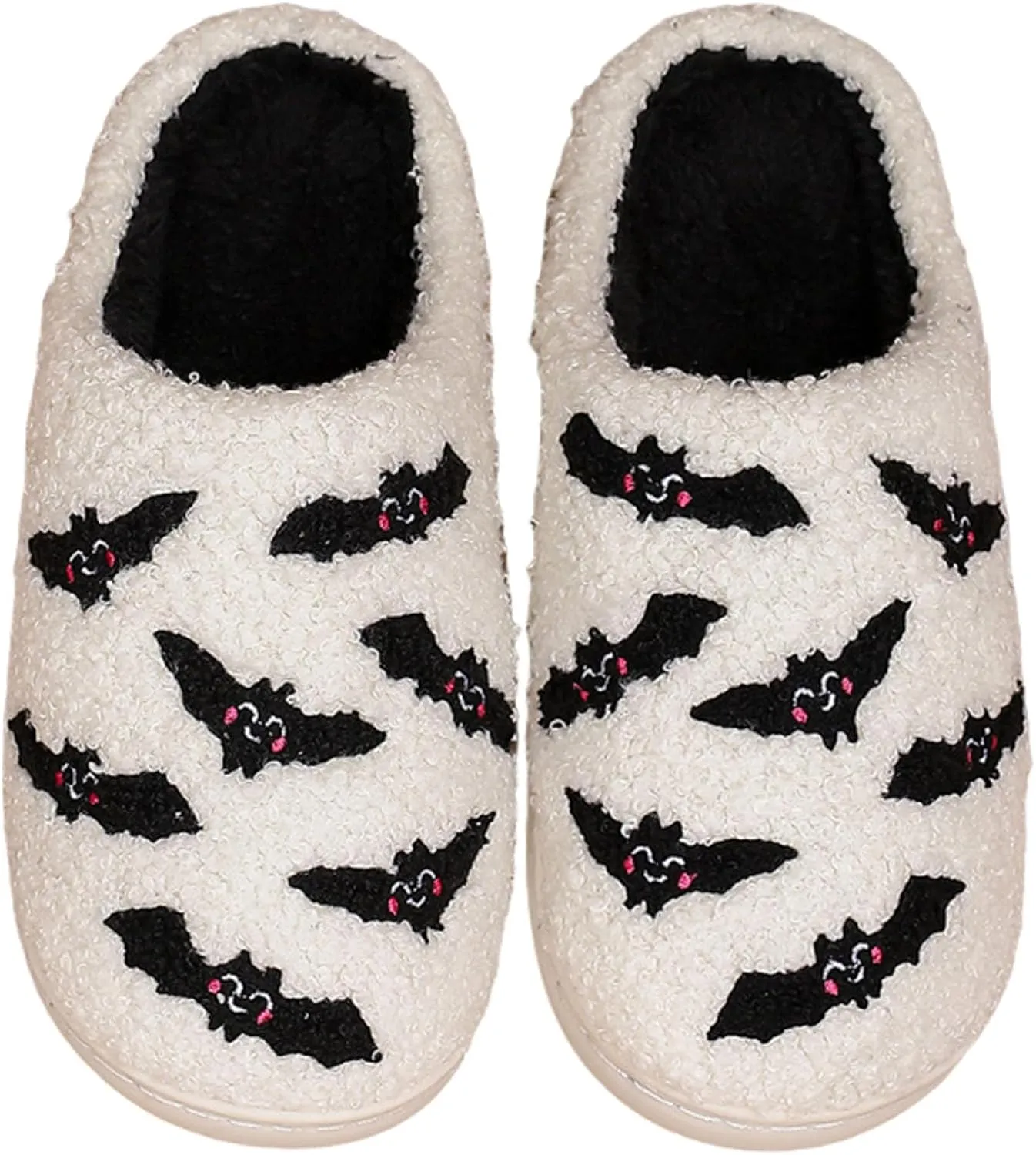 Womens Mens House Slippers Retro Comfy Warm Plush Slip on Fluffy Memory Foam Home Sippers for Winter Indoor Outdoor