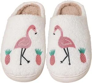 Womens Mens Plant Animal Fruit Slippers Retro Cozy Fluffy Plush Slipper Embroidered printing Warm Memory Foam Indoor Outdoor House Shoes
