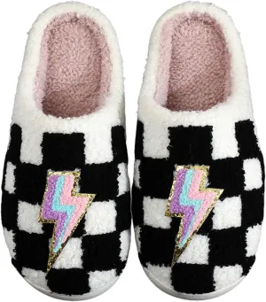 Womens Mens Plant Animal Fruit Slippers Retro Cozy Fluffy Plush Slipper Embroidered printing Warm Memory Foam Indoor Outdoor House Shoes