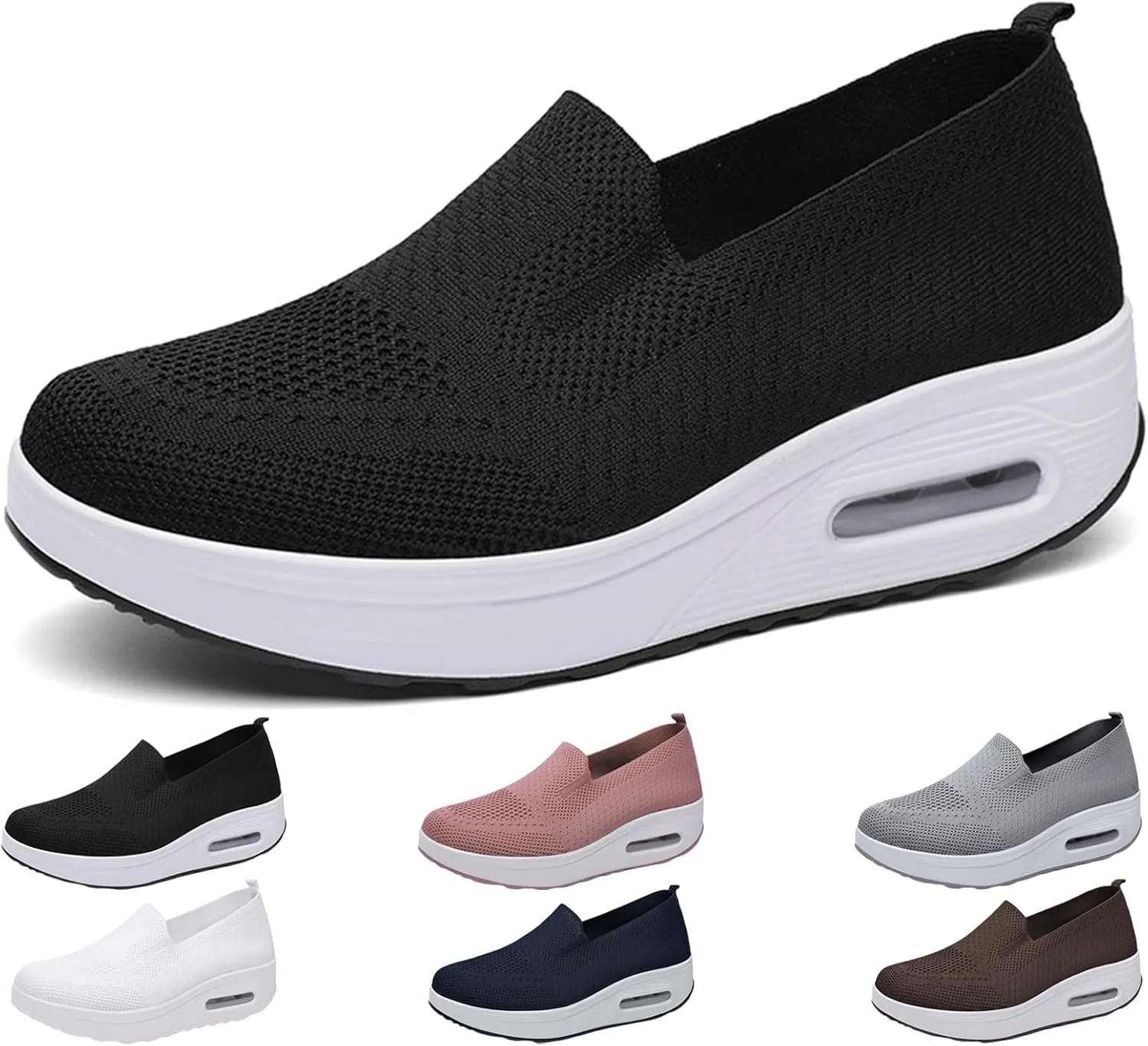 Women's Orthopedic Walking Shoes, Slip-On Non-Slip Light Air Cushion Orthopedic Sneakers for Arch Support