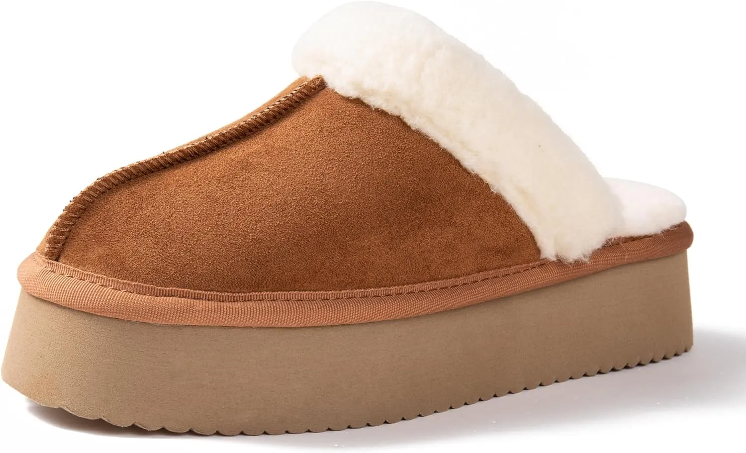Women's Platform Slippers for Women Slip-on Slippers Winter Fluffy Warm Comfy Furry Shoes for Outdoor Indoor House