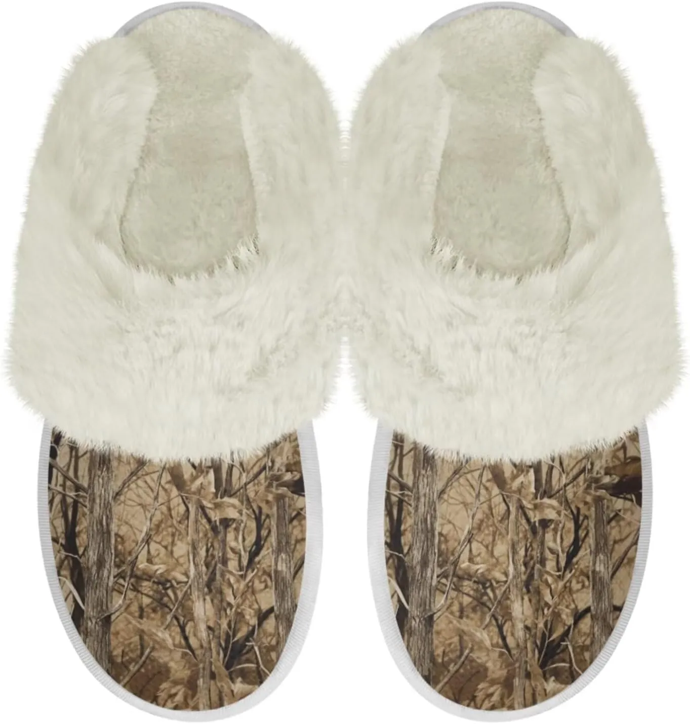 Women's Plush Fuzzy Slip on Indoor Outdoor Winter House Slippers Comfy Warm Fluffy Shoes Size 5-14