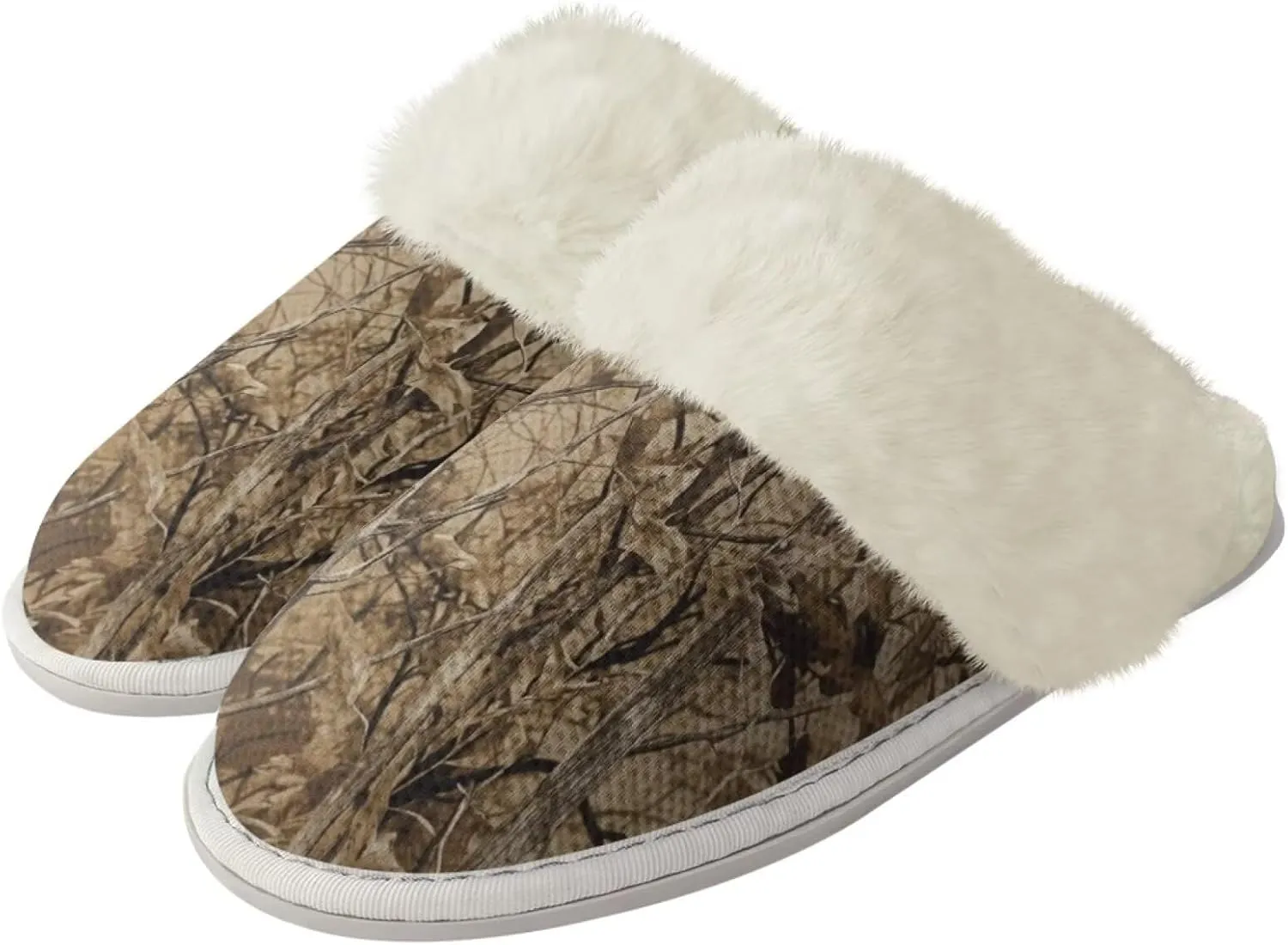 Women's Plush Fuzzy Slip on Indoor Outdoor Winter House Slippers Comfy Warm Fluffy Shoes Size 5-14