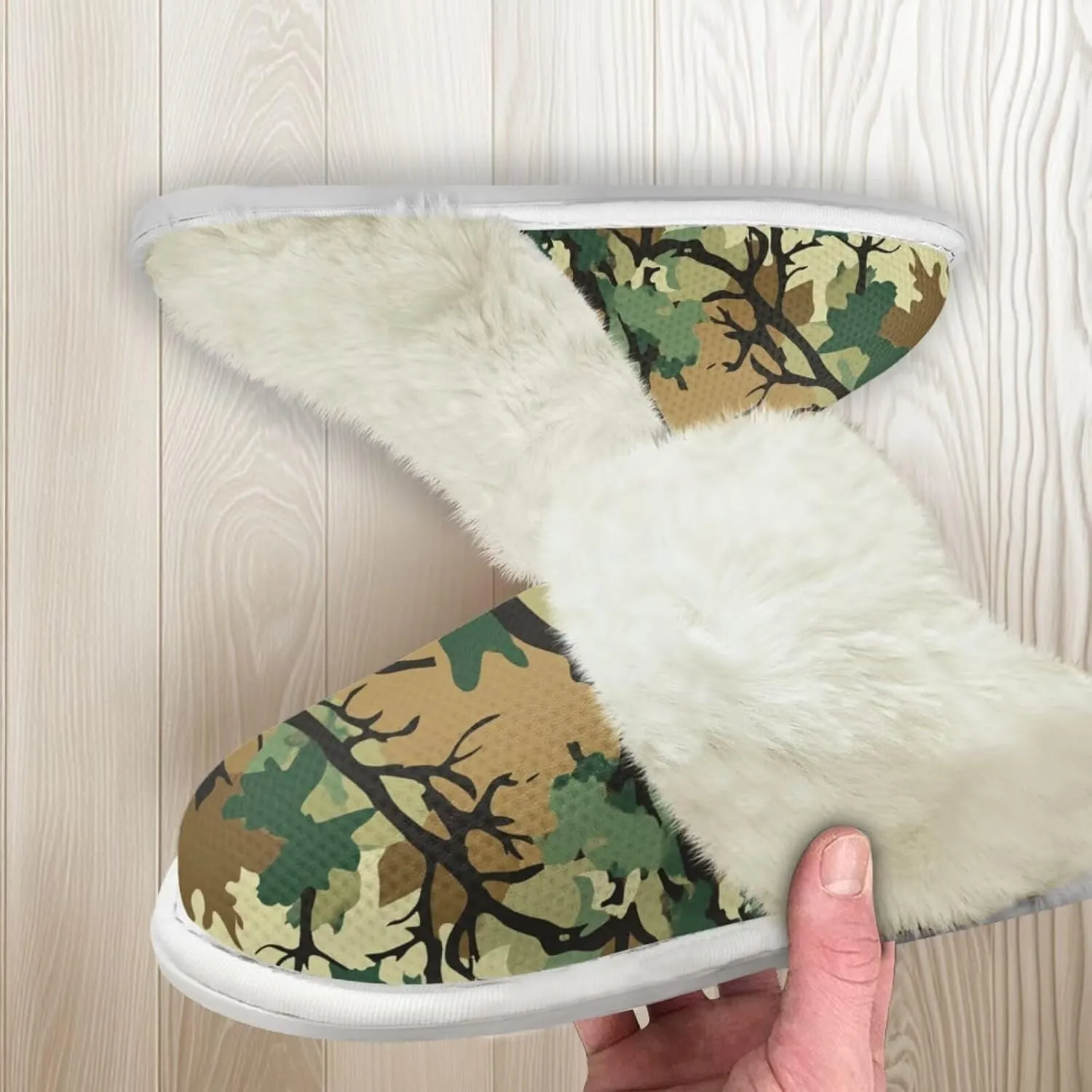 Women's Plush Fuzzy Slip on Indoor Outdoor Winter House Slippers Comfy Warm Fluffy Shoes Size 5-14